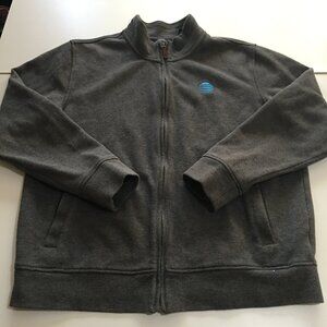 AT&T Lands End Outfitters Men's Large Sweater Jacket Zip Up Gray